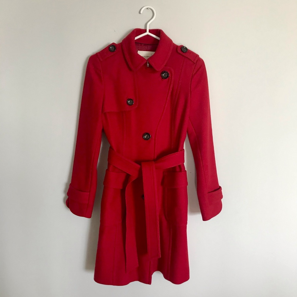 Banana Republic Red Wool Coat
